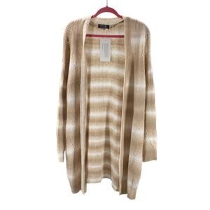 BLOOMCHIC 14-16 1X plus cream tie dye oversized knit cardigan sweater NWT B89